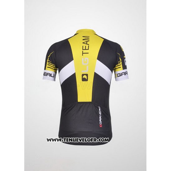 2011 Maillot Ciclismo Louis Garneau Noir et Jaune Manches Courtes et Cuissard